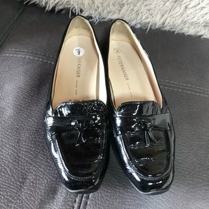 PETER KAISER Shiny Black Flats Size 9 “plus”